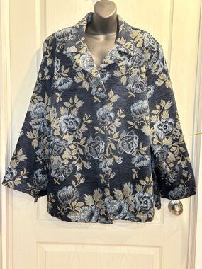 Sag Harbor Navy Floral Jacquard Blazer